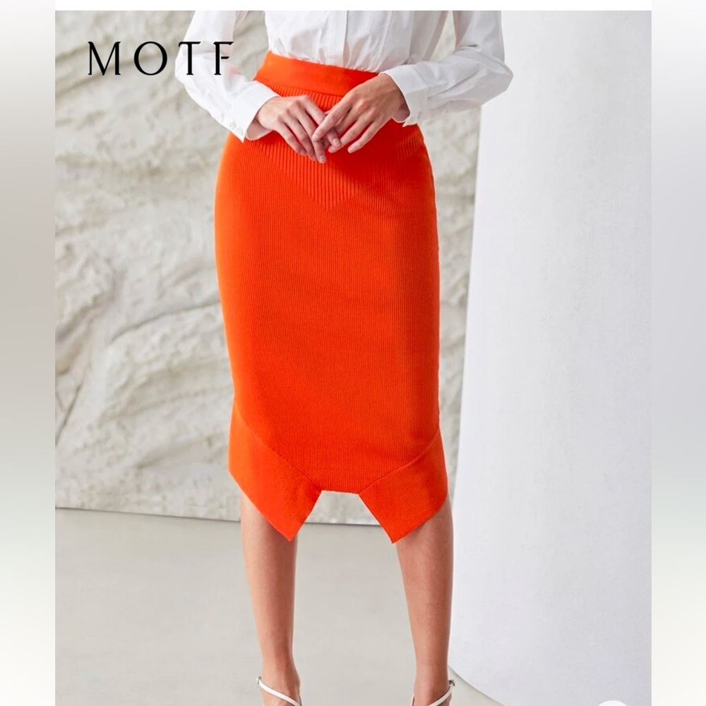 Orange Midi Skirt